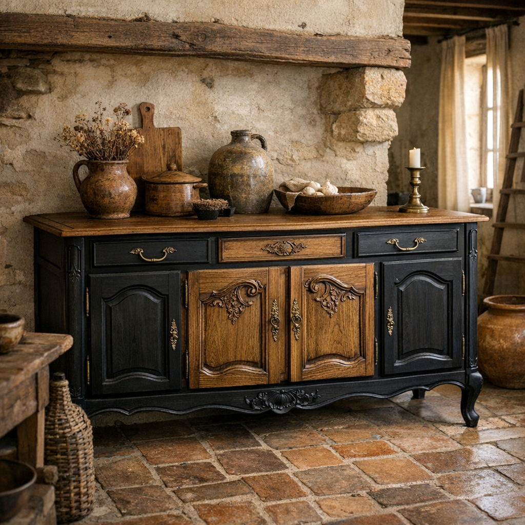 Buffet ancien relooké : le moderniser sans perdre son âme