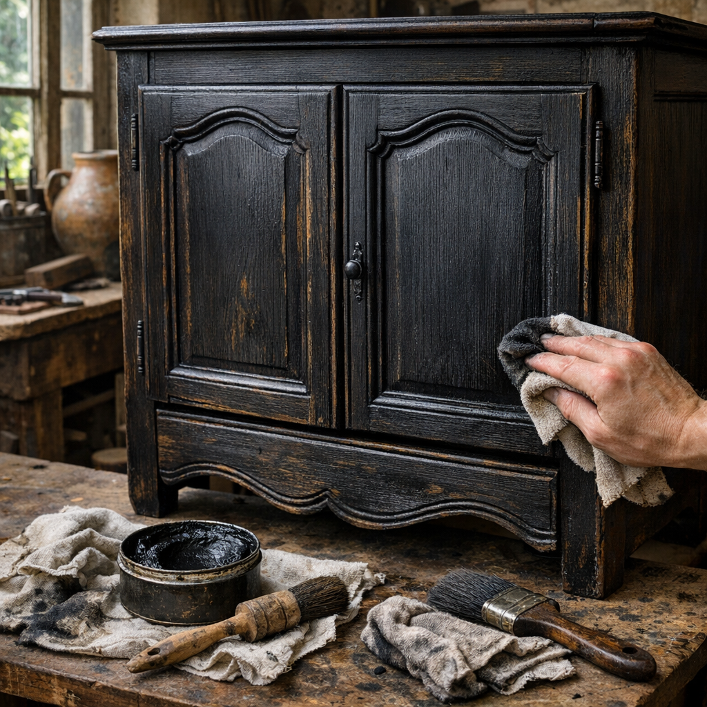Patiner un meuble en noir : méthode élégante et sans faux pas