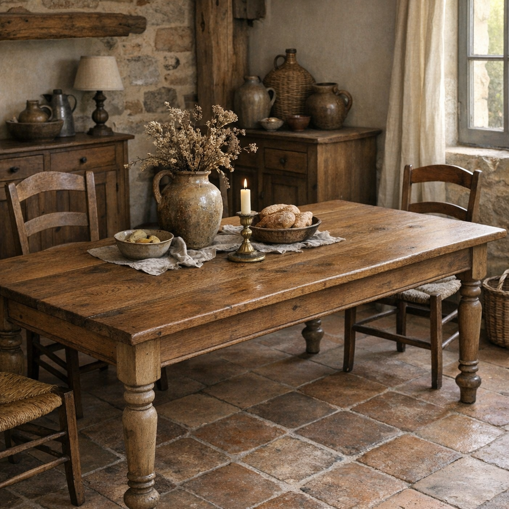 Table ancienne relookée : idées justes sans trahir le bois